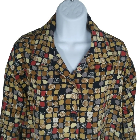 Handmade Retro Vintage Blouse, 3/4 Sleeve, L - Picture 2 of 4